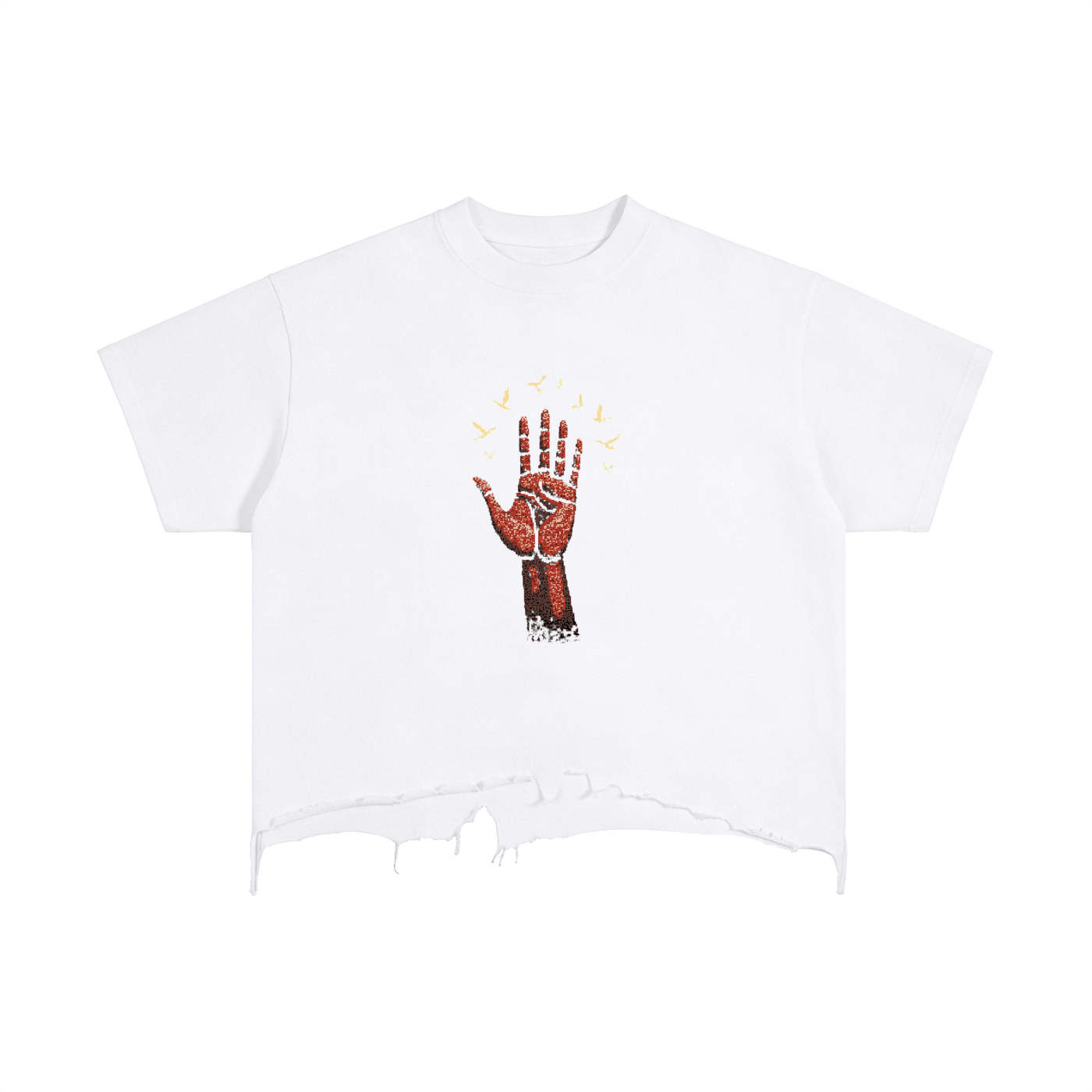 Vintage Wash Boxy Distressed Hem T-Shirt