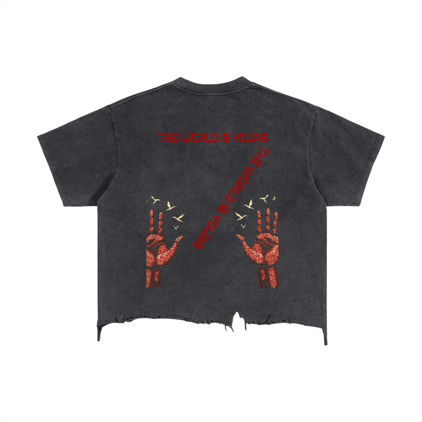 Vintage Wash Boxy Distressed Hem T-Shirt